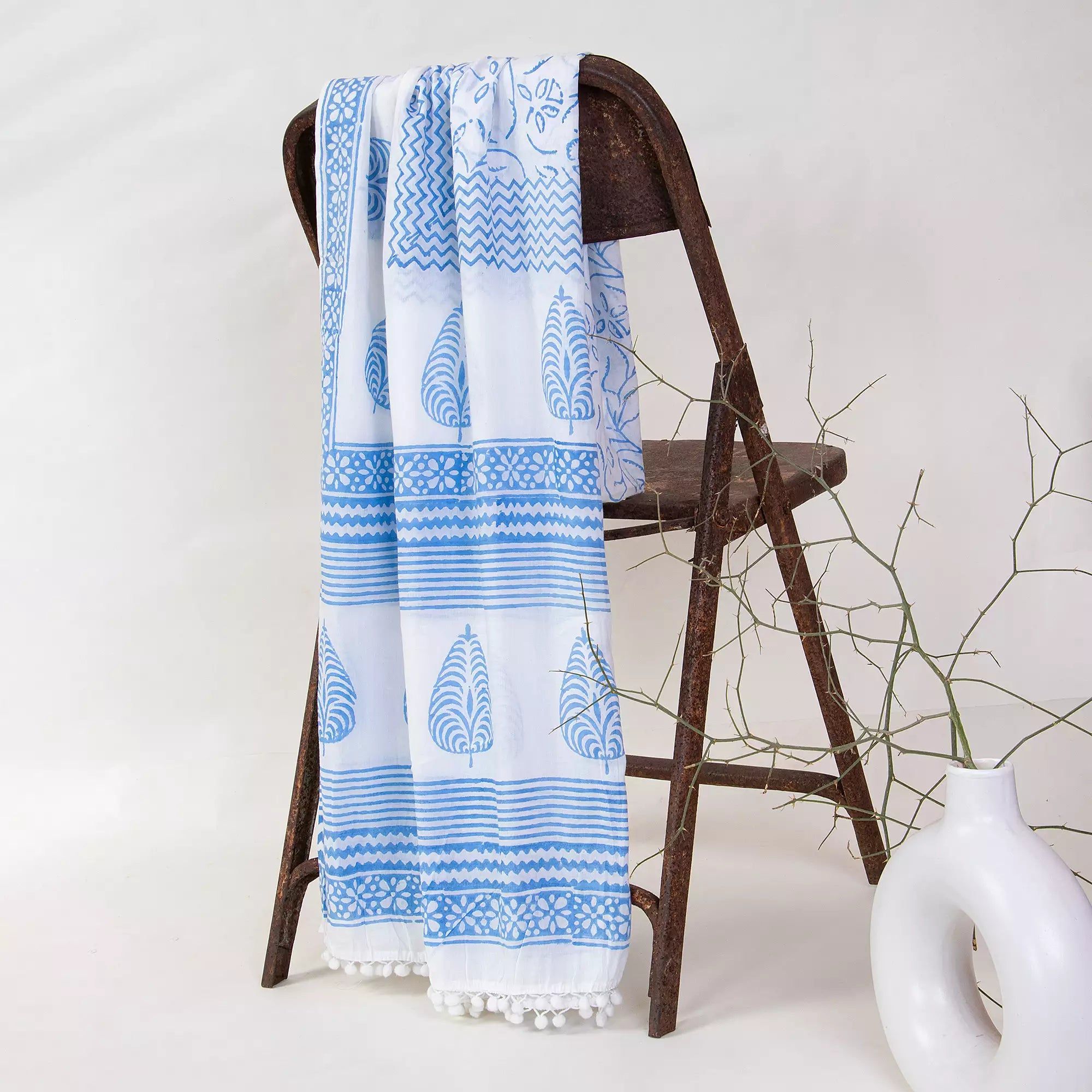 Cotton Dupatta for Women Hand Block Printed
